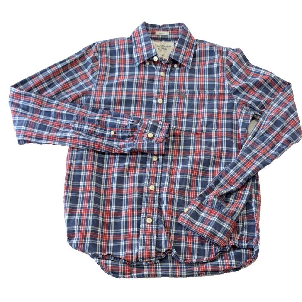 Men’s Abercrombie & Fitch Muscle Plaid Button Down Vintage Y2K